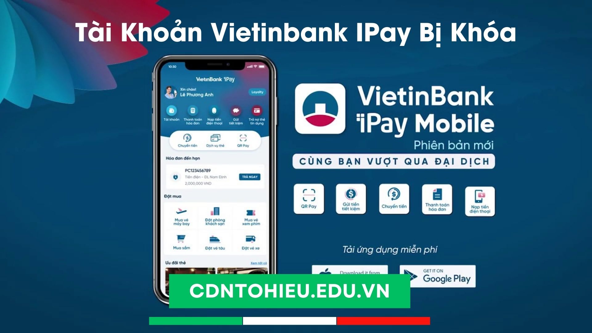 tài khoản vietinbank ipay bị khóa